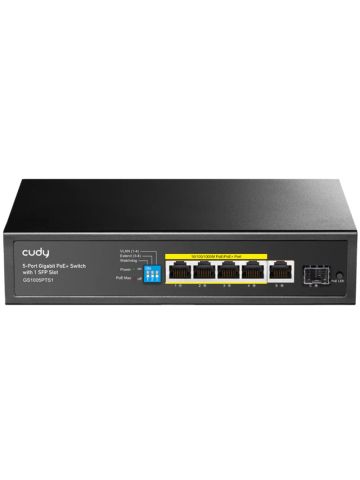 CUDY GS1005PTS1 - 5-PORT GIGABIT POE+ SWITCH WITH 1 SFP PORT 120W
