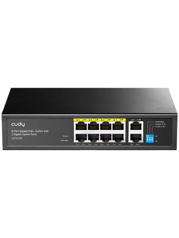 CUDY GS1010P - 8-PORT GIGABIT POE+ SWITCH WITH 2 GIGABIT UPLINK PORTS 120W