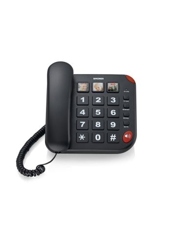 BRONDI BRAVO 15 (NERO) - TELEFONO CORDED - TASTI GRANDI