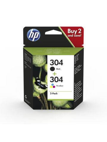 HP 304 2-PACK (3JB05AE) - BLACK + TRI-COLOR - CARTUCCIA ORIGINALE