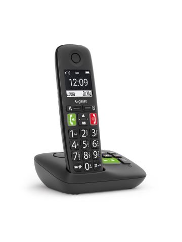 GIGASET E290A (NERO) - TELEFONO CORDLESS SENIOR  - VIVAVOCE - TASTI GRANDI - SEGRETERIA