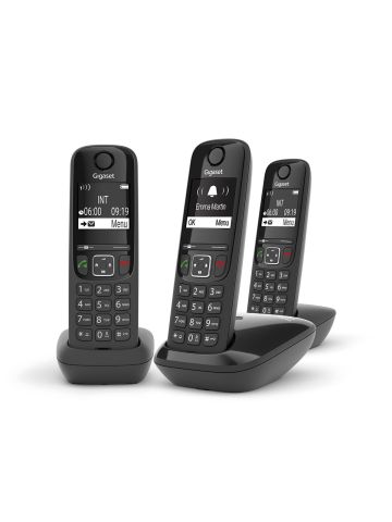 GIGASET AS690 TRIO (NERO) - TELEFONO CORDLESS TRIPLO - VIVAVOCE